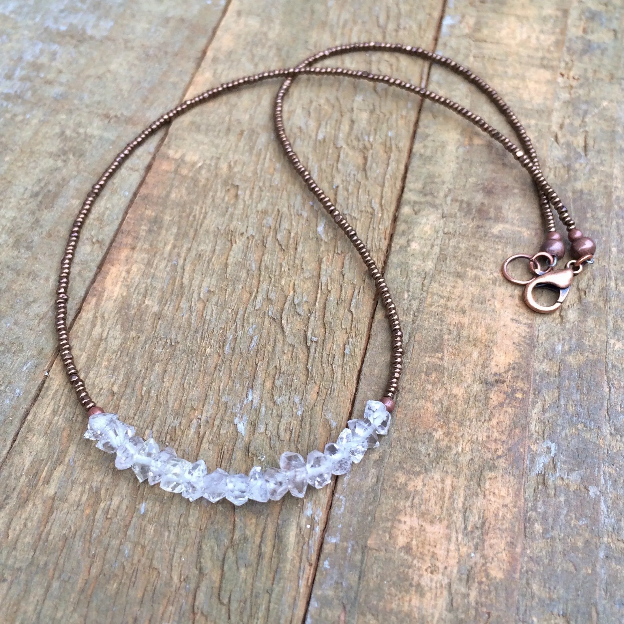 Herkimer Diamond Necklace, Diamond Alternative Necklace, April Birthstone Gift, Ethical Diamond Jewelry, Layering Crystal Necklace