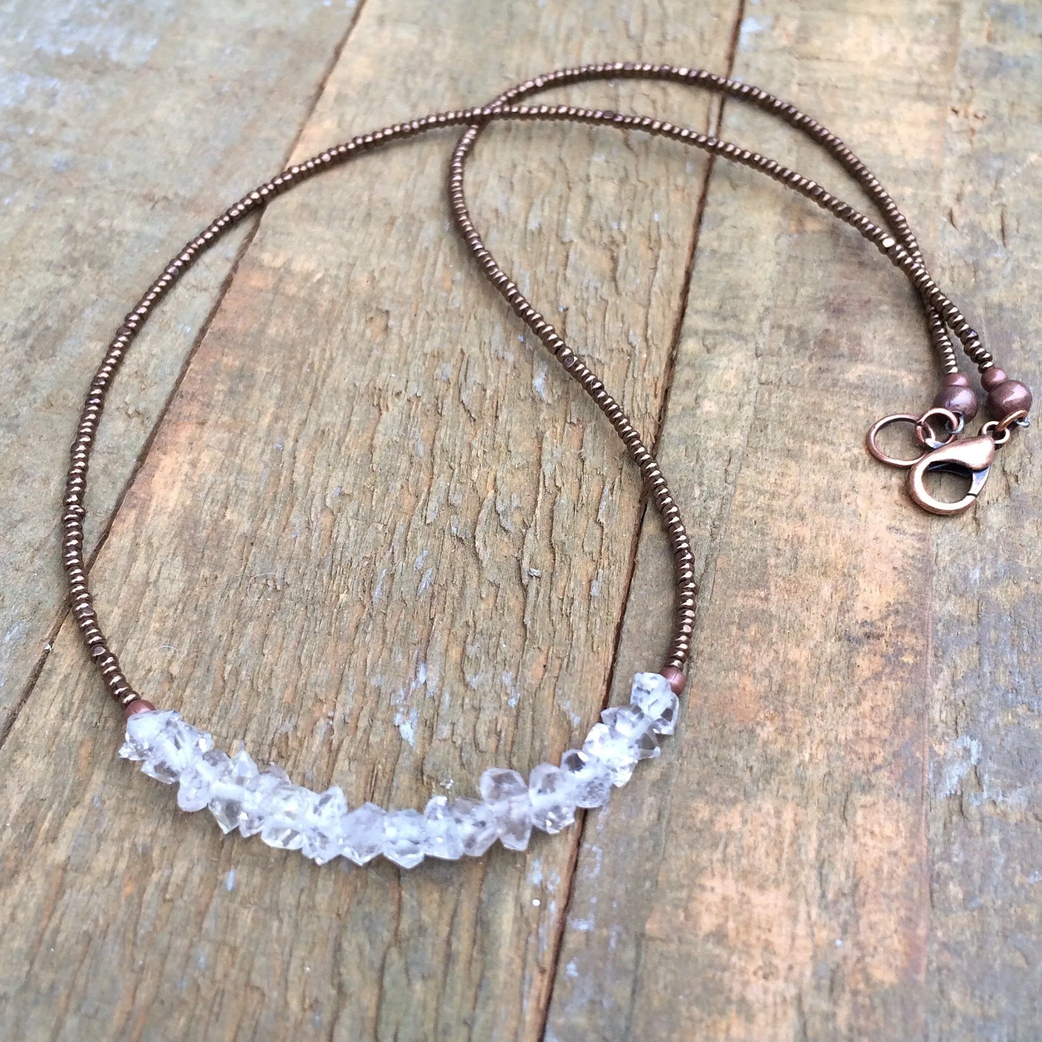 Herkimer Diamond Necklace, Diamond Alternative Necklace, April Birthstone Gift, Ethical Diamond Jewelry, Layering Crystal Necklace