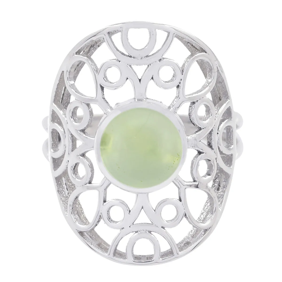 Hot Gemstones Prehnite 925 Sterling Silver Rings Gift For Mother