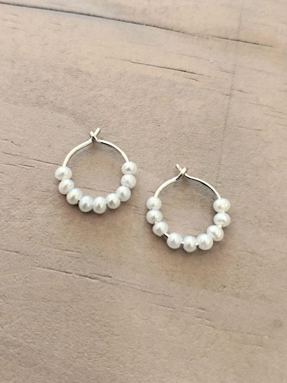 Justine Pearl Hoop Earrings