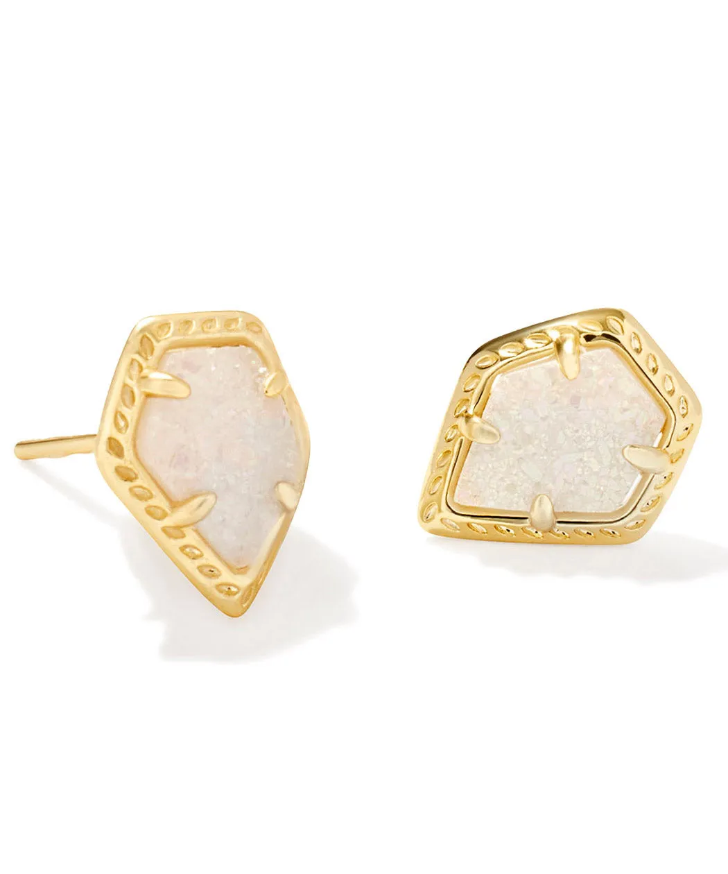 Kendra Scott Framed Tessa Stud Earrings - Iridescent Drusy, Rose Pink OR Light Blue