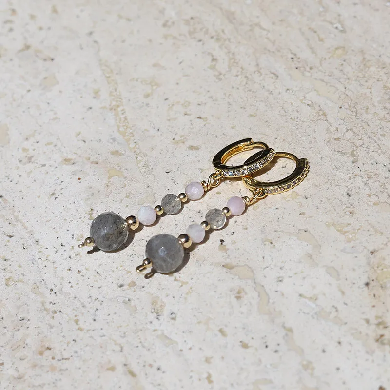 Labradorite and Kunzite Luxury Earrings