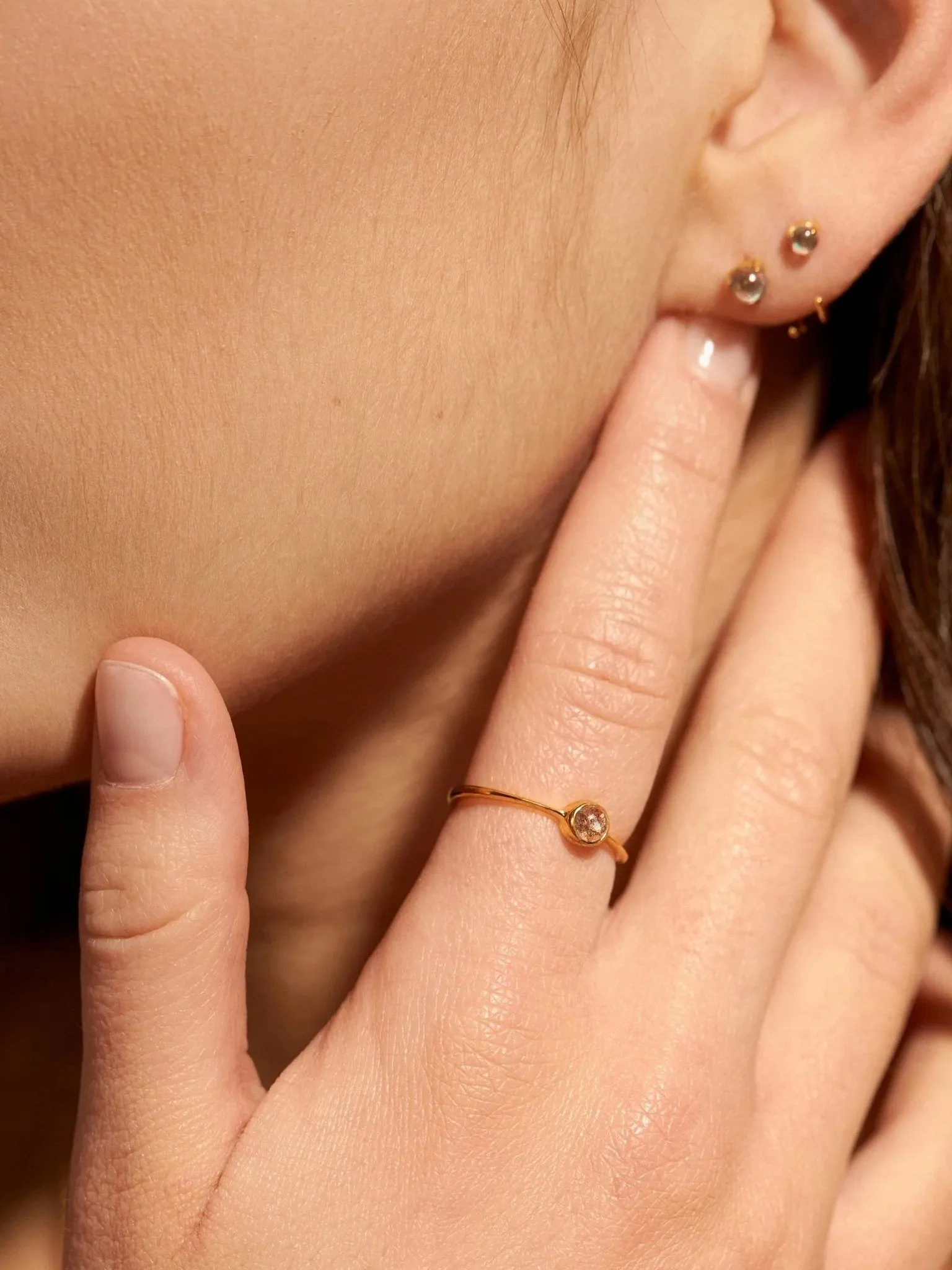 Labradorite Huggie Hoops