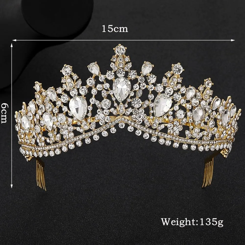 Luxury 8 Color Tiara Crown with Zircon Crystals for Women