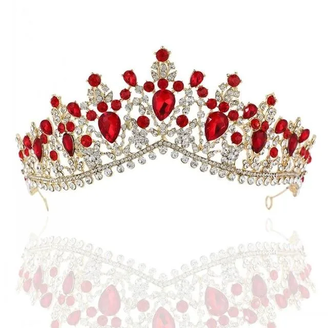 Luxury 8 Color Tiara Crown with Zircon Crystals for Women