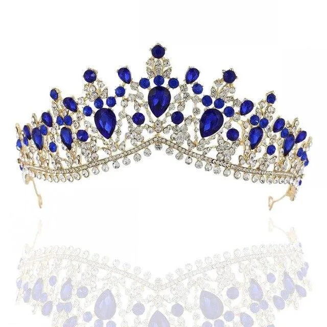 Luxury 8 Color Tiara Crown with Zircon Crystals for Women