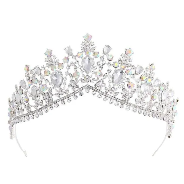 Luxury 8 Color Tiara Crown with Zircon Crystals for Women