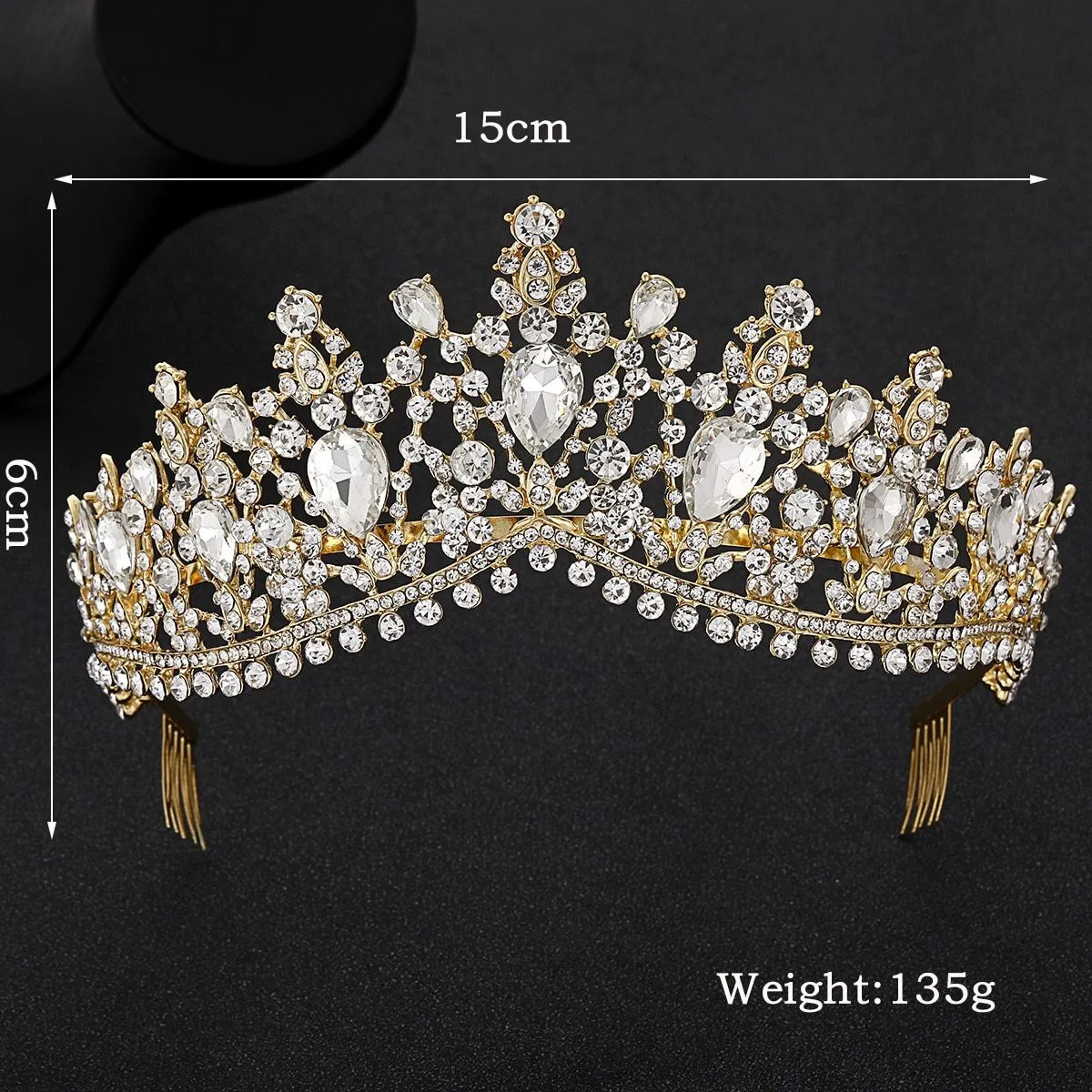 Luxury 8 Color Tiara Crown with Zircon Crystals for Women