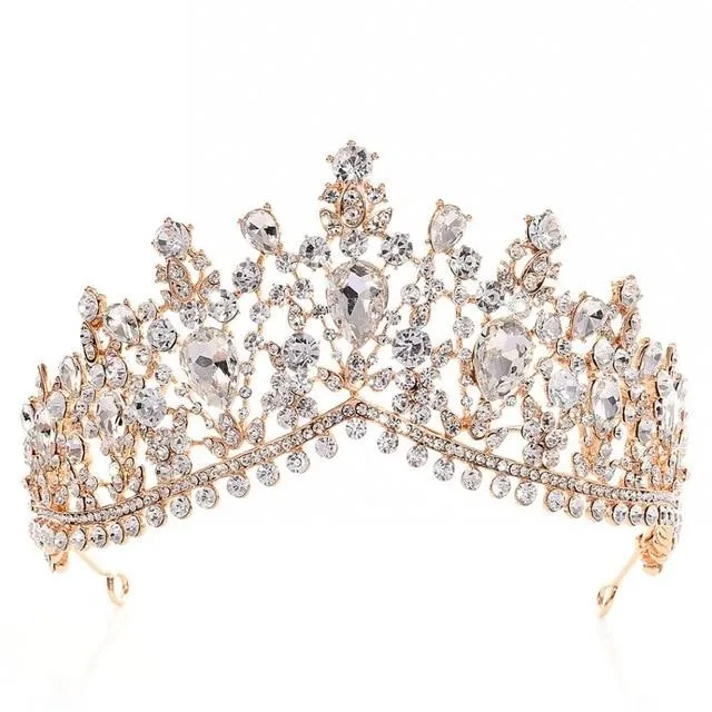 Luxury 8 Color Tiara Crown with Zircon Crystals for Women