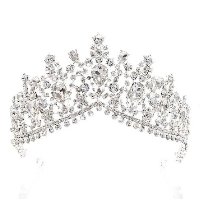 Luxury 8 Color Tiara Crown with Zircon Crystals for Women