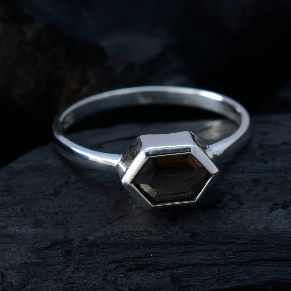 Magnificent Stone Smoky Quartz Solid Silver Ring Jewelry Stores Online