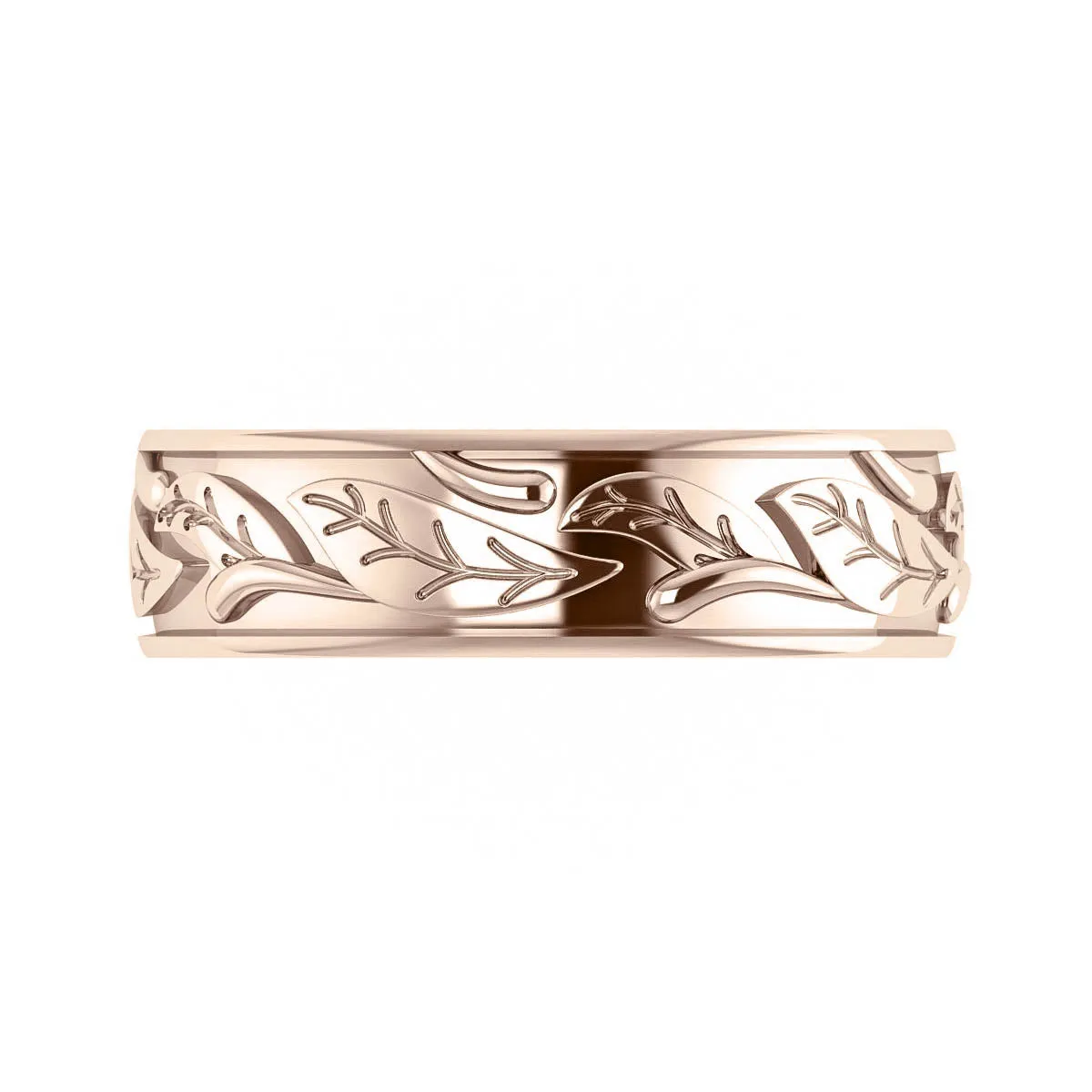 Man wedding band, matching leaf ring / Wisteria