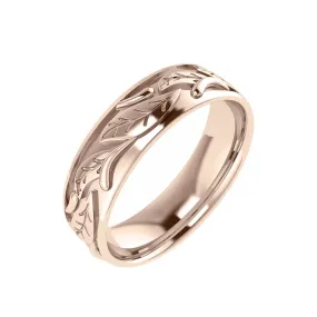 Man wedding band, matching leaf ring / Wisteria