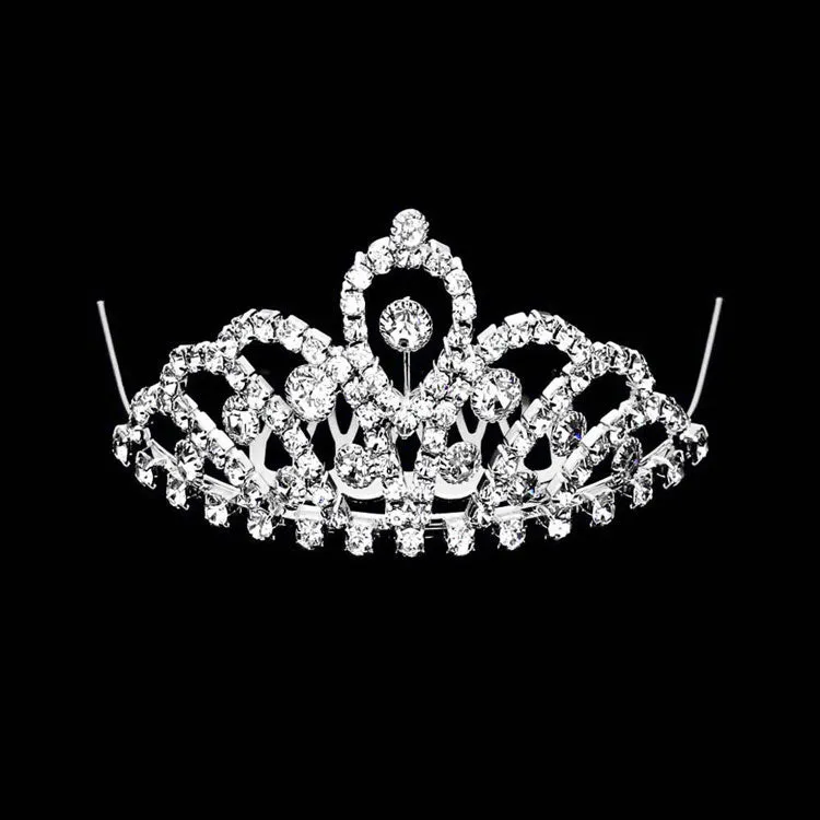 Mini Crystal Rhinestone Pave Princess Tiara