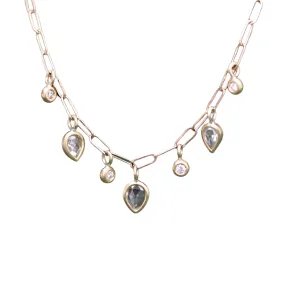 Mixed Diamond Dangle Necklace