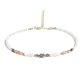 Moonstone and Sunstone Luxury Anklet