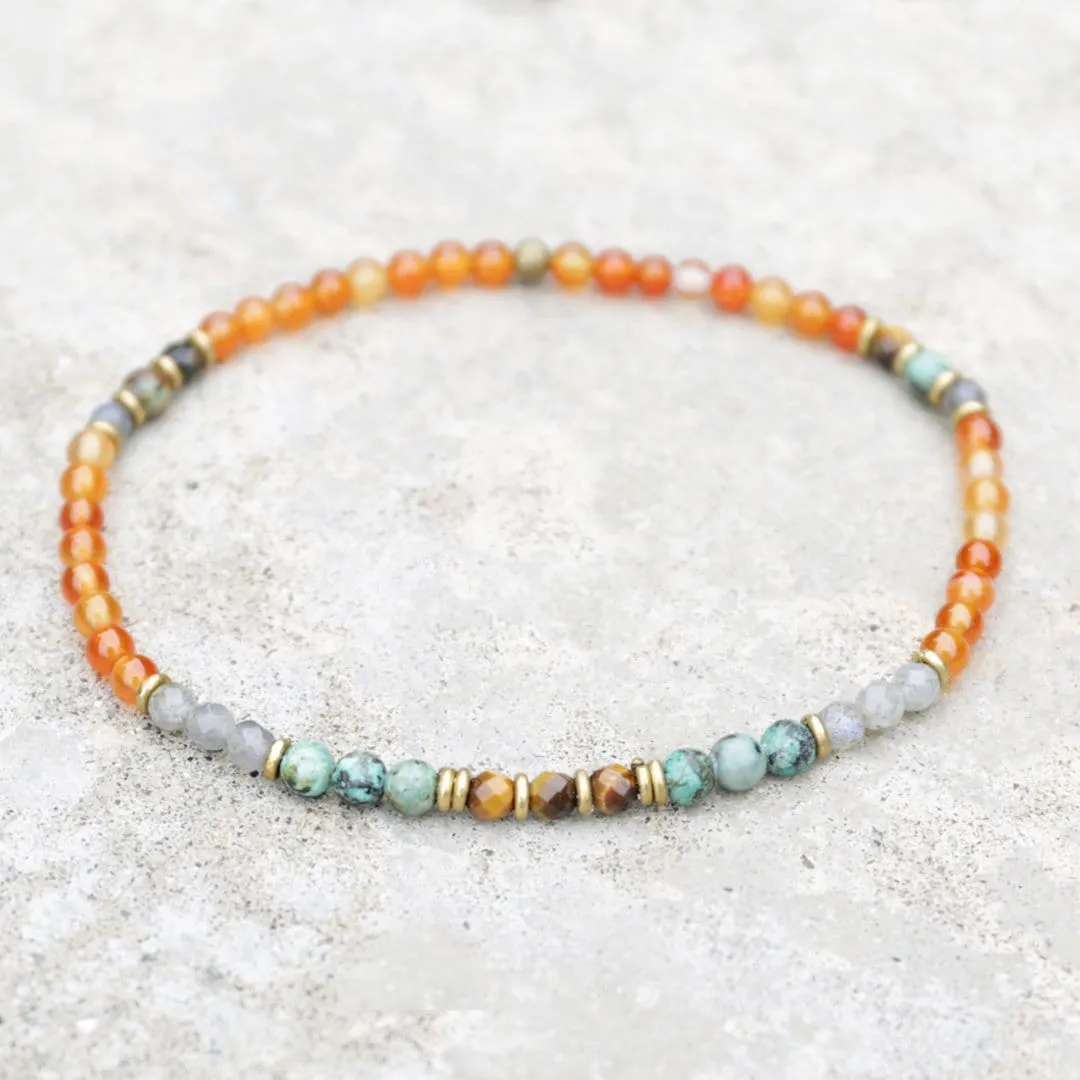 Motivation and Change Carnelian and African Turquoise Anklet