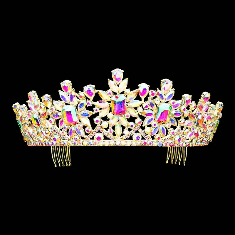 Multi Stone Embellished Princess Tiara