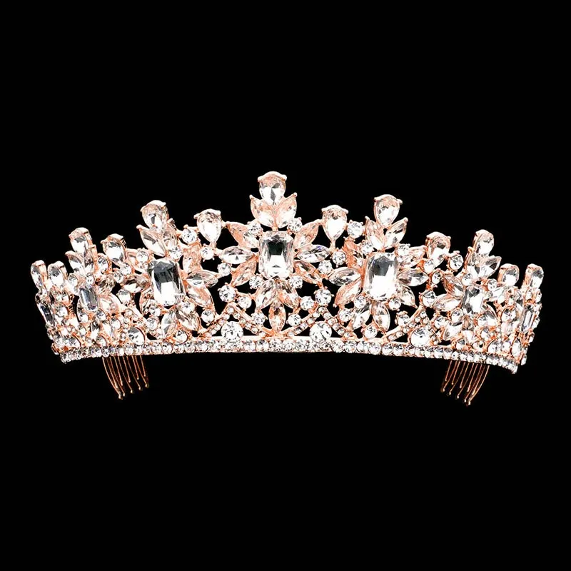 Multi Stone Embellished Princess Tiara