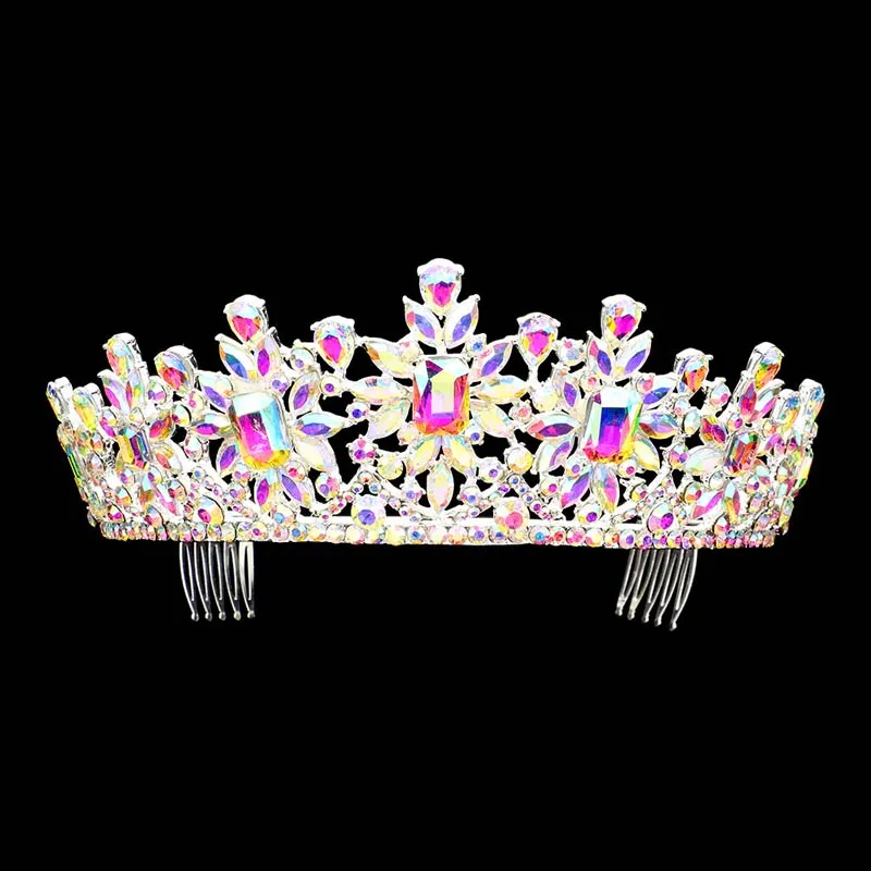 Multi Stone Embellished Princess Tiara