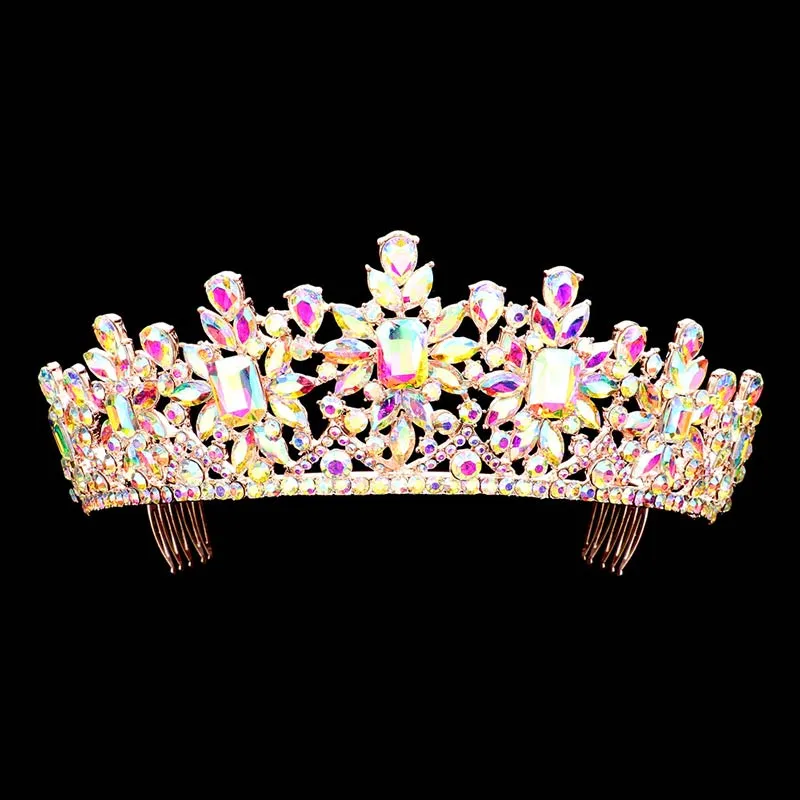 Multi Stone Embellished Princess Tiara