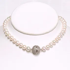 Necklace AGATHA - white pearls (N419)