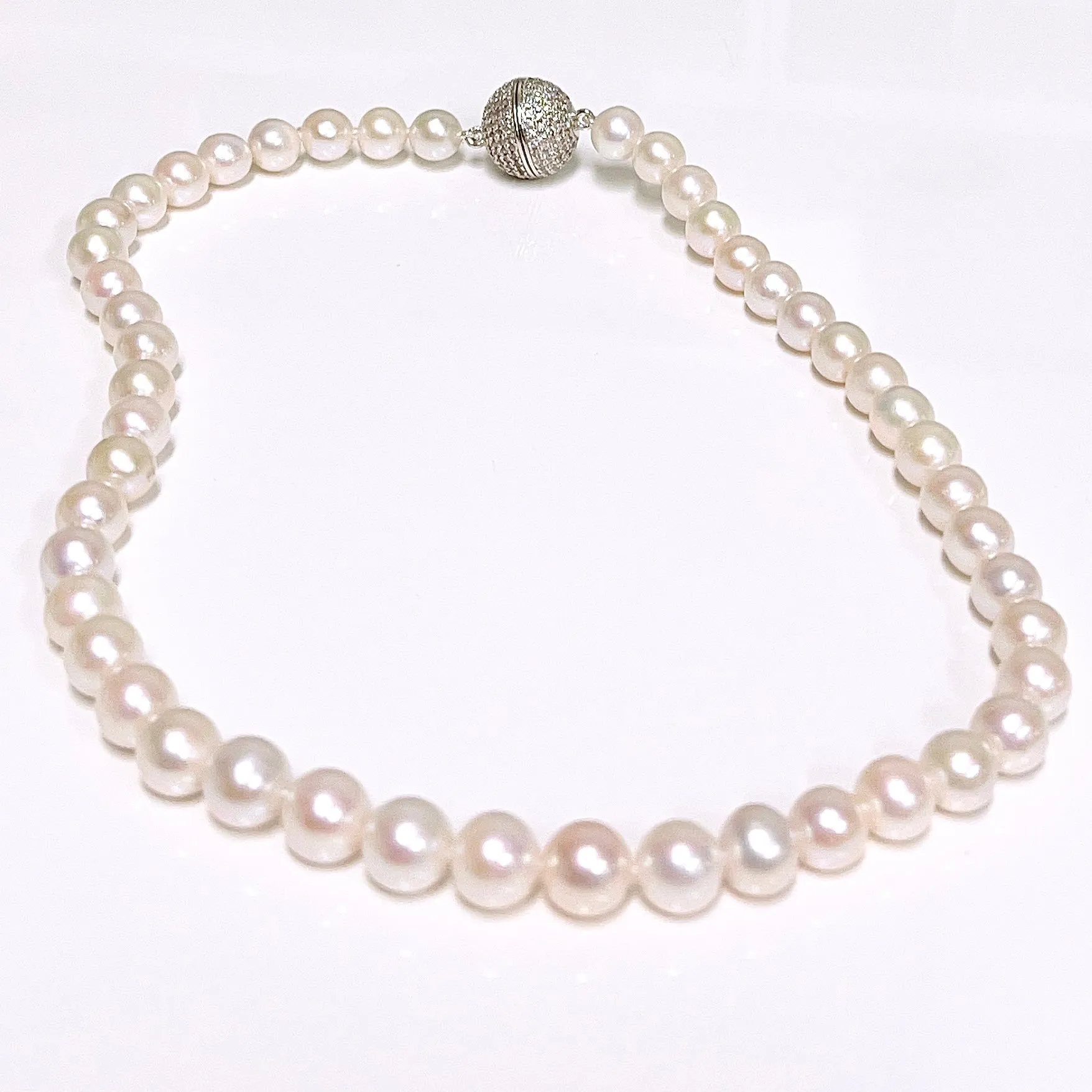 Necklace AGATHA - white pearls (N419)