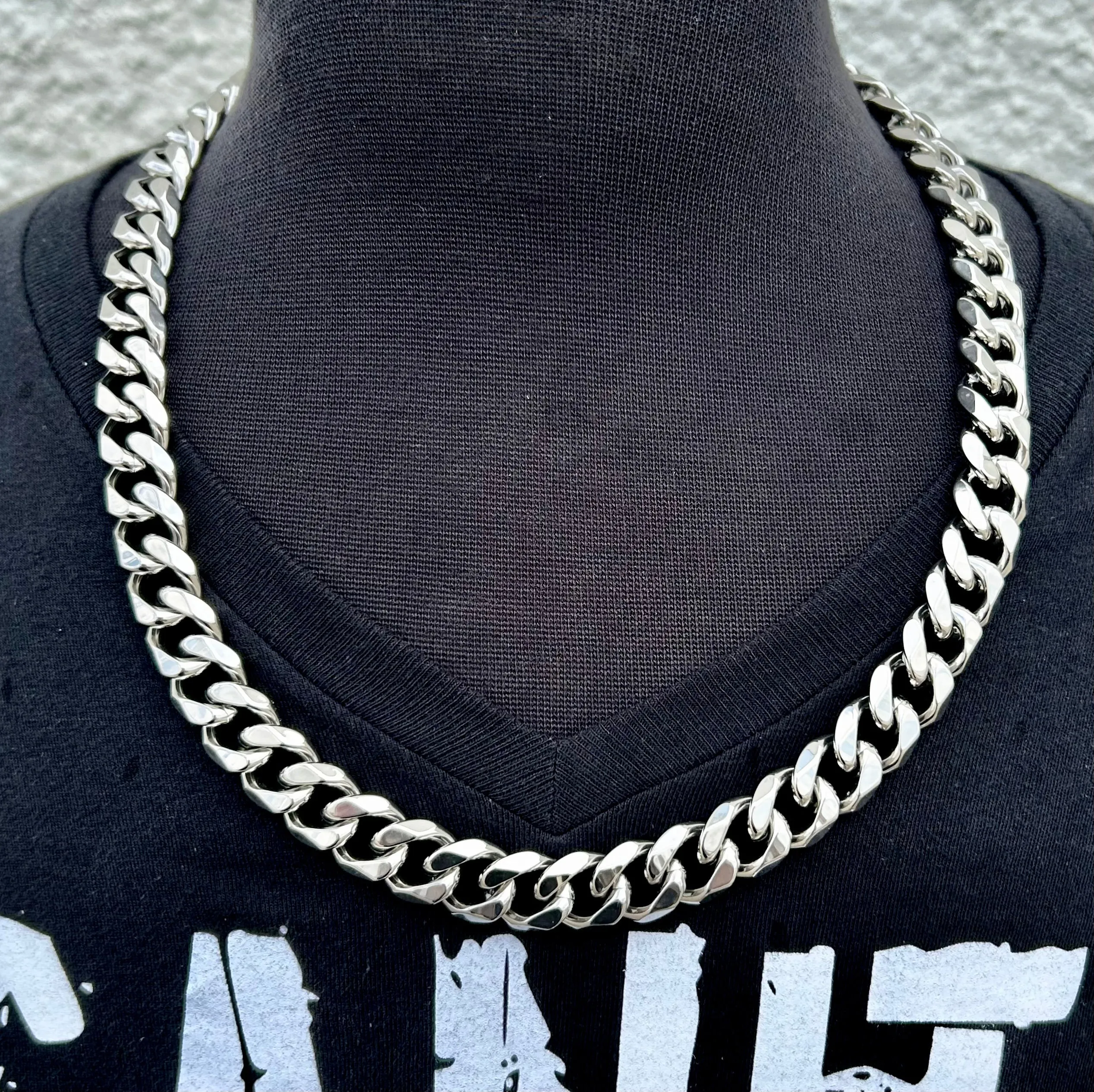 Necklace - Diamond Cut Cuban Link - Classic - Polished - 1/2 Wide - CN01