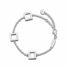 Open Square Sterling Silver Bracelets Charms