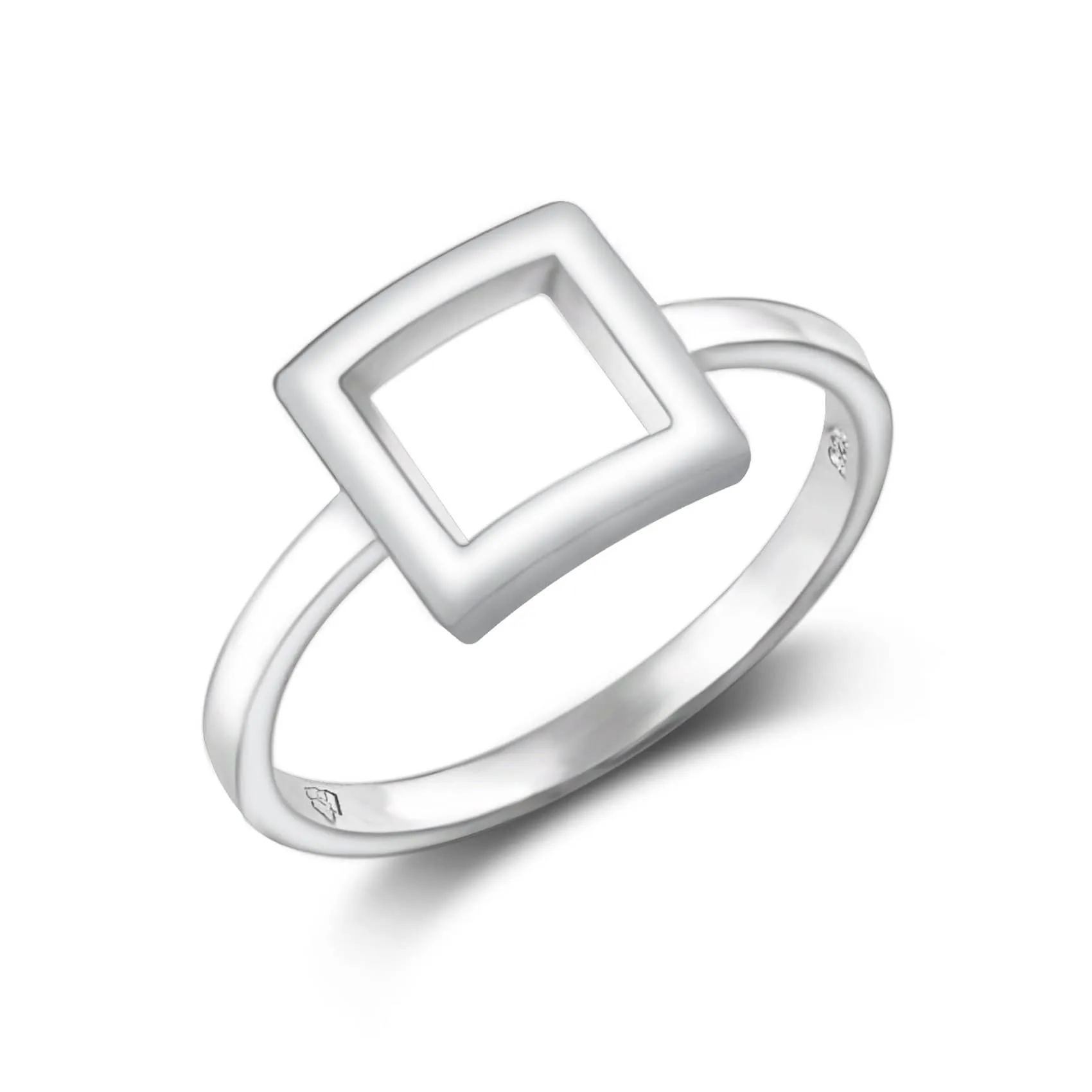 Open Square Sterling Silver Rings Jewelry