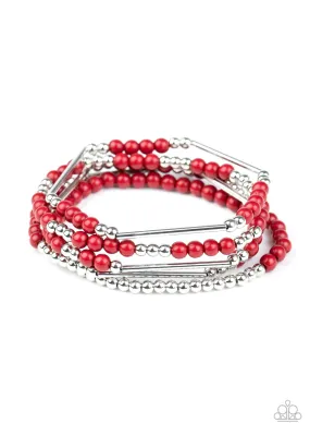 Paparazzi BEAD Between The Lines - Red Bracelet