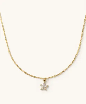 Pave Star Necklace - Gold