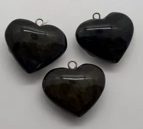 Pendant, Rainbow Obsidian Heart 1