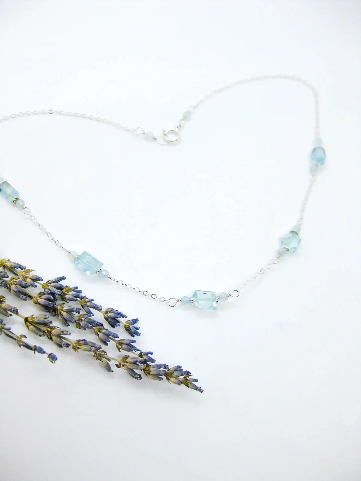 Petunia: Aquamarine Choker - n633