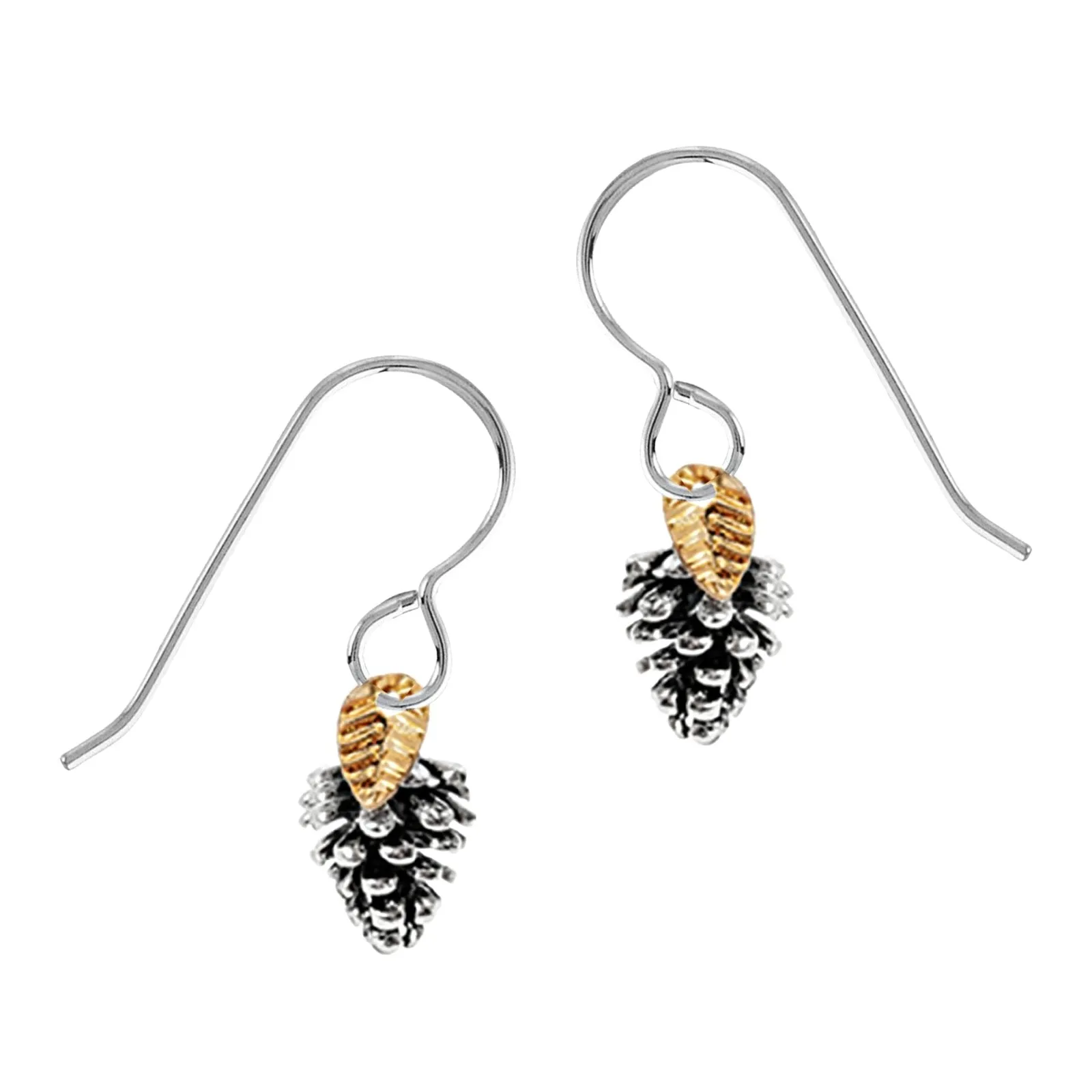 Pinecone Earrings With Leaves