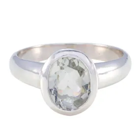 Presentable Gems Green Amethyst Solid Silver Rings Handmade Jewellery