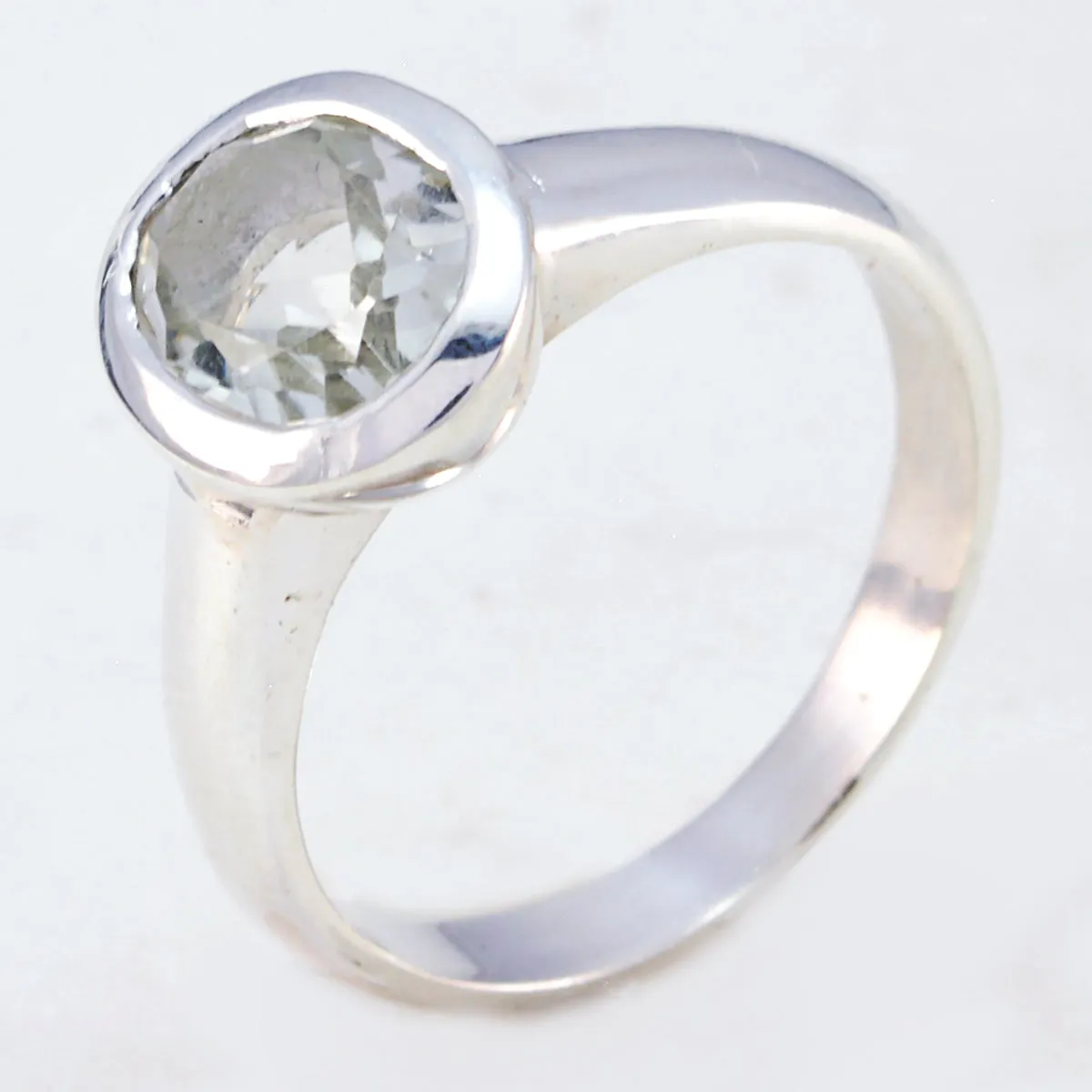 Presentable Gems Green Amethyst Solid Silver Rings Handmade Jewellery