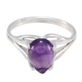 Riyo Appealing Stone Amethyst Solid Silver Rings Gift Grandfather