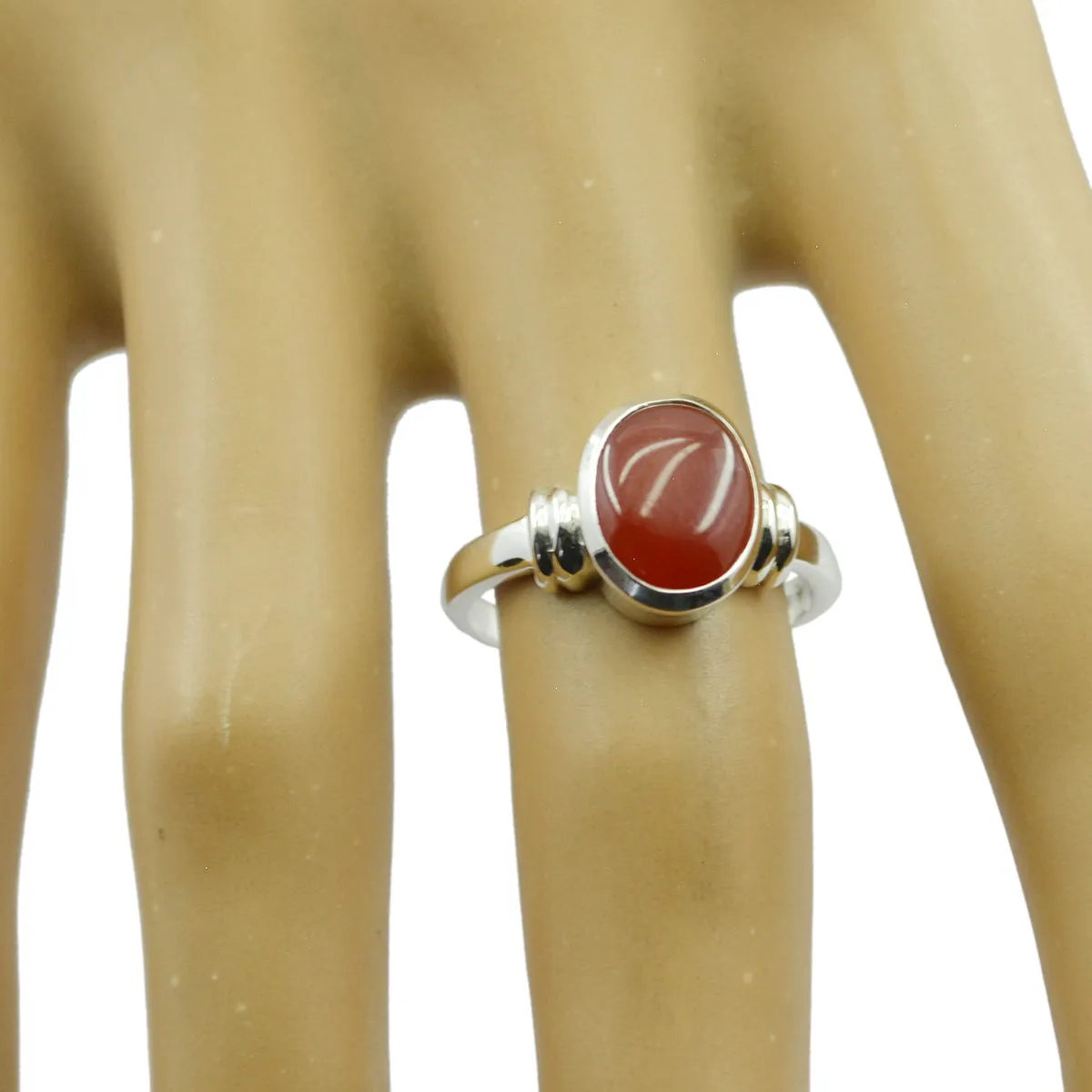 Riyo Chocolate-Box Stone Red Onyx 925 Silver Ring Home & Living