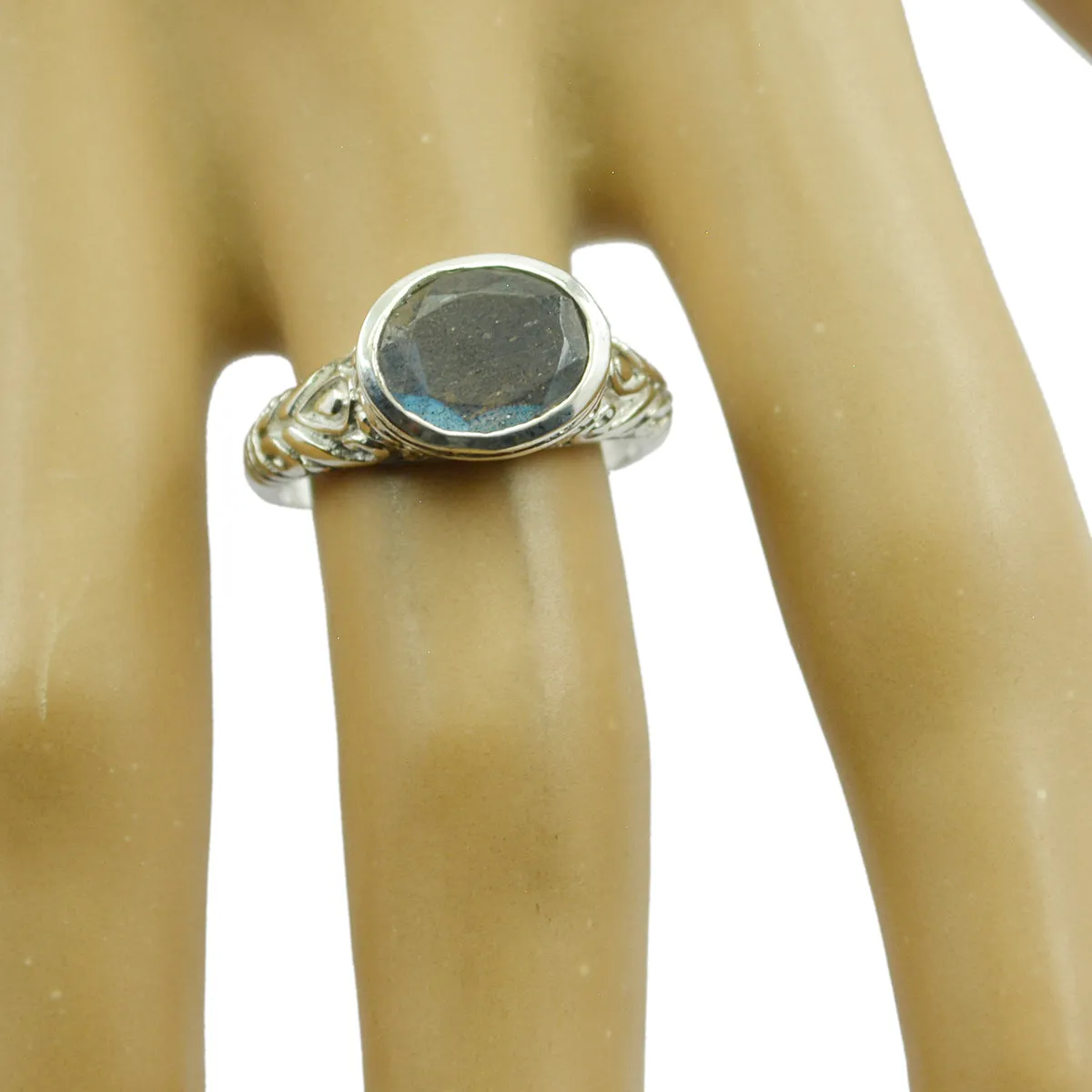 Riyo Fascinating Gem Labradorite 925 Silver Rings Peoples Jewelry