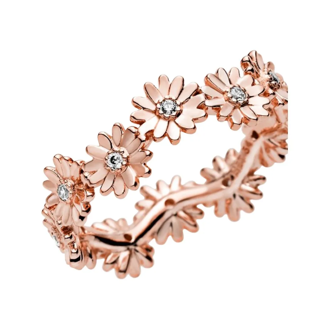 ROSE GOLD DAISY FLOWERS RING