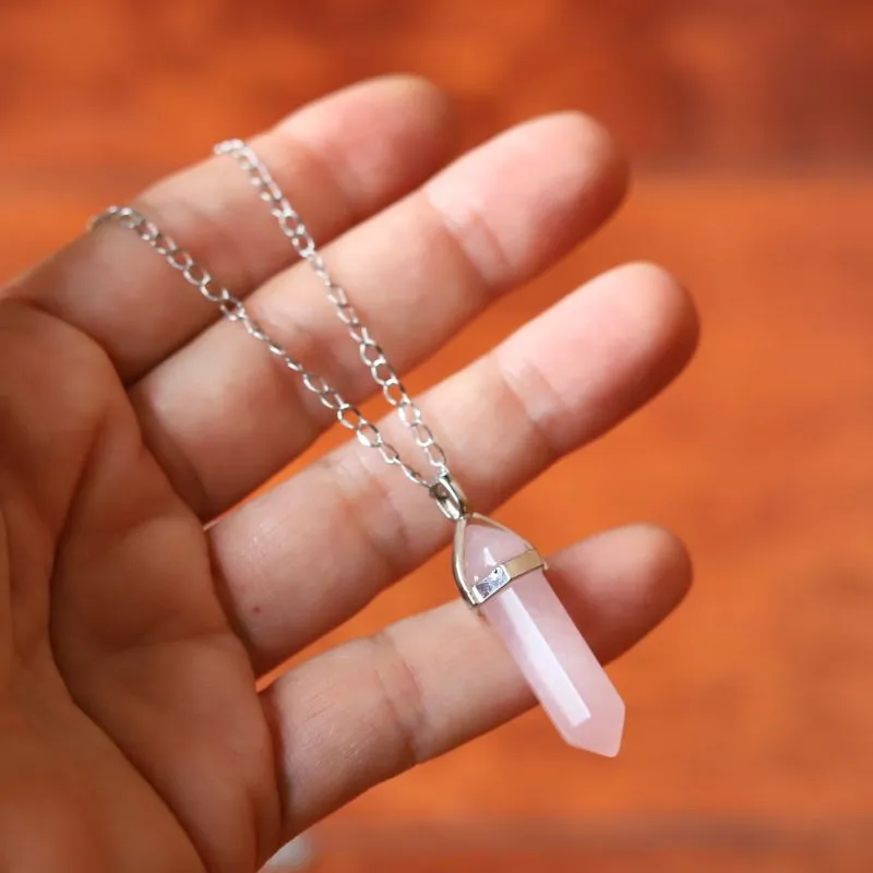 Rose Quartz Pendant Chain Necklace *Final Sale*