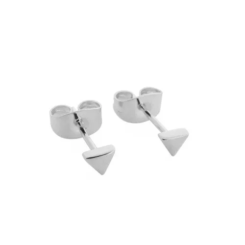 Silver Triangle Stud Earrings