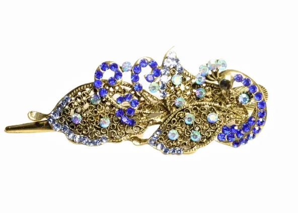 Sparkling Crystal Metal Peacock Hair claw Hairclip