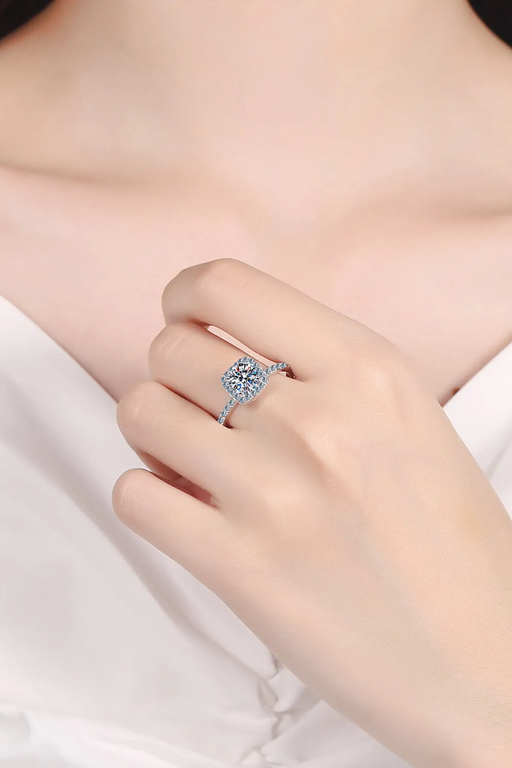 Square Moissanite 1 Ct Ring