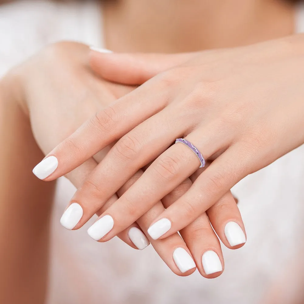 Stackable Expressions Purple Enamel Ring in Sterling Silver