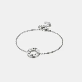 Stainless Steel Pierced Rhinestone Bracelet