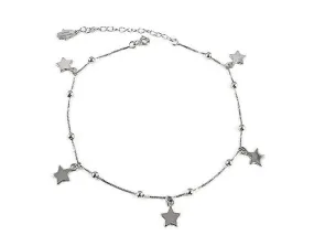 Sterling Silver Stars Charms Anklet