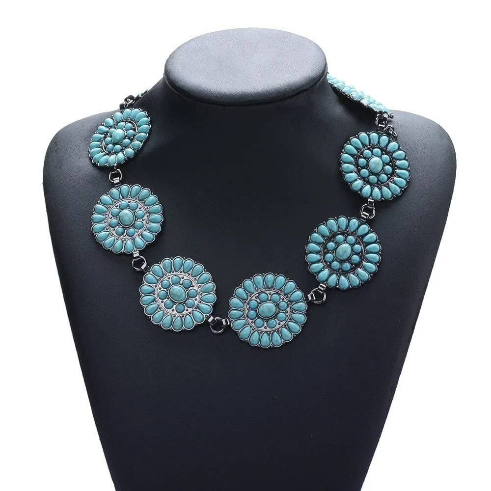 Summer Fashion Round-Shaped Turquoise Necklace