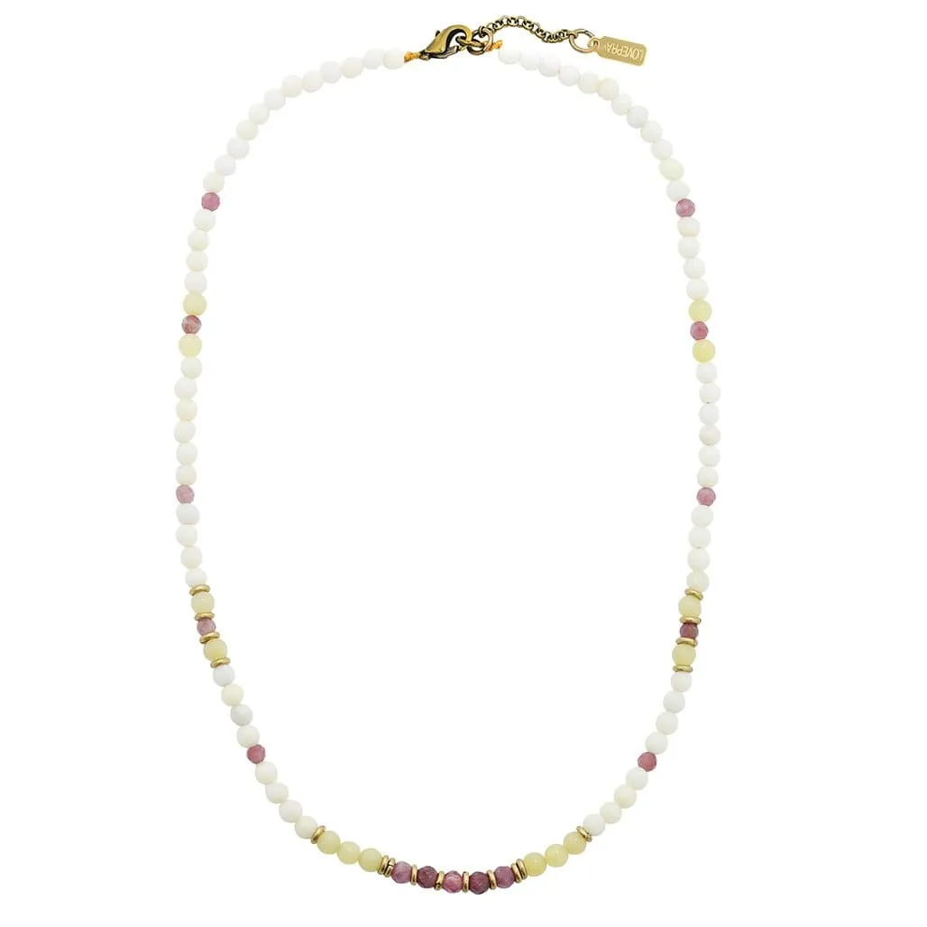 Summer Luck Jade and Pink Tourmaline Delicate Necklace *Final Sale*